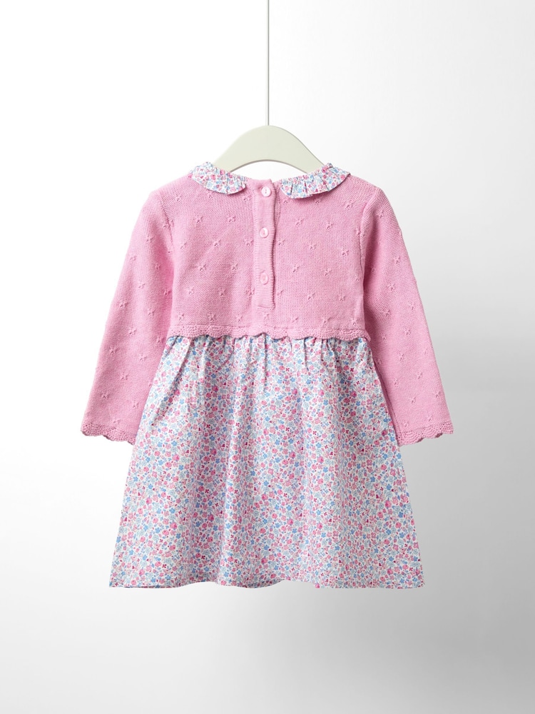 JoJo Maman Bébé Pink Knitted Combo dress - Image 2 of 3 JoJo Maman Bébé Pink Knitted Combo dress - Image 2 of 3