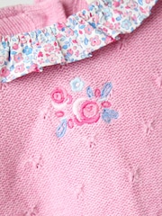 JoJo Maman Bébé Pink Knitted Combo dress - Image 3 of 3