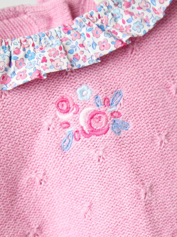 JoJo Maman Bébé Pink Knitted Combo dress - Image 3 of 3 JoJo Maman Bébé Pink Knitted Combo dress - Image 3 of 3