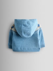 JoJo Maman Bébé Blue Fair Isle Knit Cardigan - Image 2 of 4