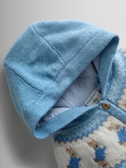 JoJo Maman Bébé Blue Fair Isle Knit Cardigan - Image 3 of 4