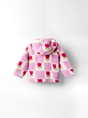 JoJo Maman Bébé Pink Hooded Fleece Jacket - Image 2 of 3