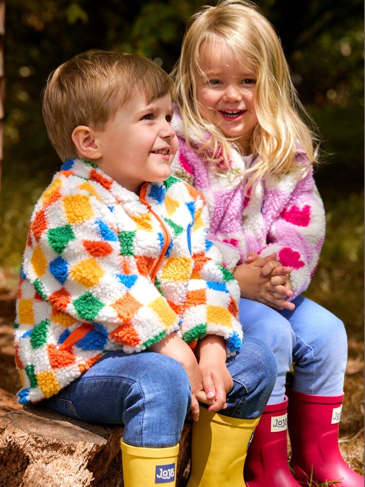 Vijolična tulipan checkerboard - Jakna iz flisa s kapuco JoJo Maman Bébé - Slika 7 iz 7