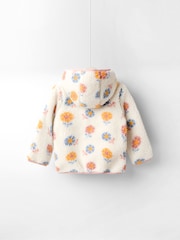 JoJo Maman Bébé Cream Hooded Fleece Jacket - Image 2 of 4