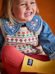 JoJo Maman Bébé Cream Woodland Fair Isle Vest - Image 2 of 4