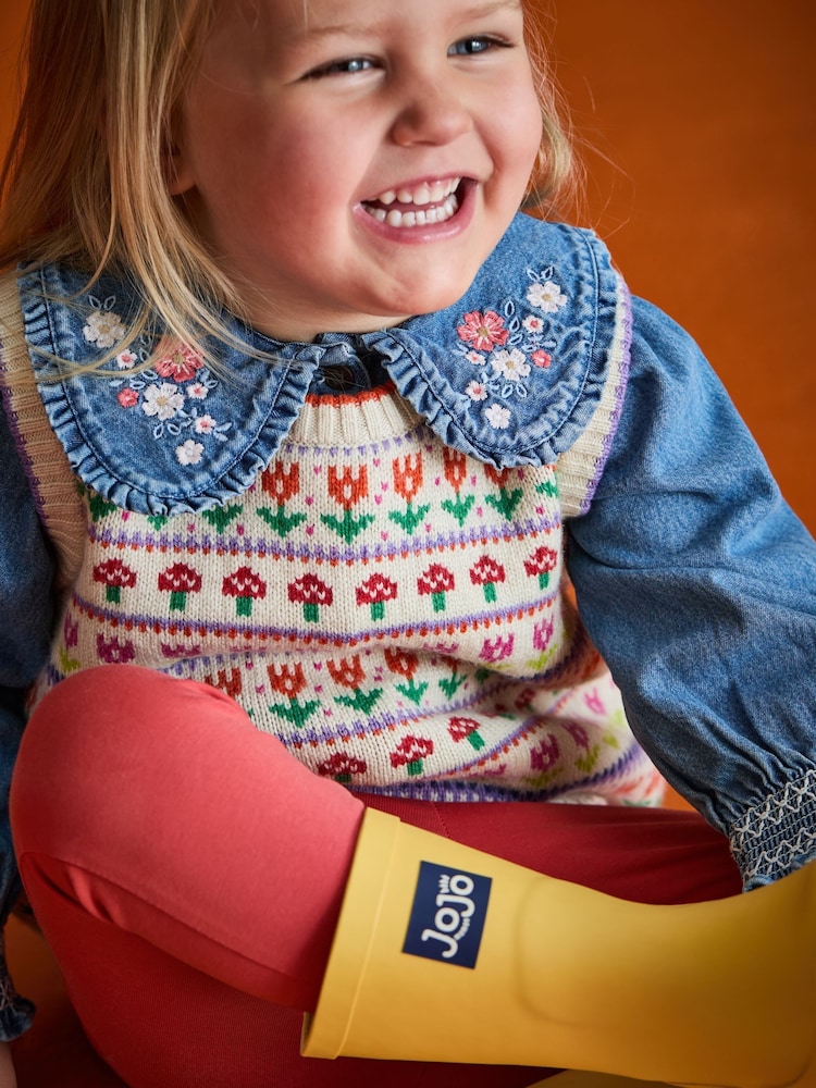 JoJo Maman Bébé Cream Woodland Fair Isle Vest - Image 2 of 4