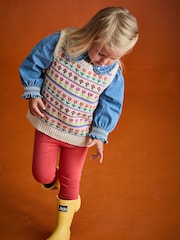 JoJo Maman Bébé Cream Woodland Fair Isle Vest - Image 4 of 4