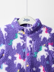 JoJo Maman Bébé Purple Borg Fleece Jacket - Image 3 of 5