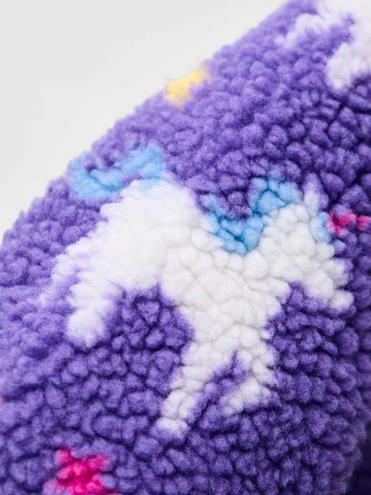 JoJo Maman Bébé Purple Unicorn Borg Fleece Jacket - Image 5 of 5 JoJo Maman Bébé Purple Unicorn Borg Fleece Jacket - Image 5 of 5