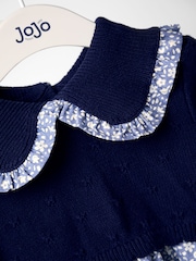 Jojo Maman Bébé Blue Knitted Dress - Image 3 of 3
