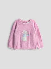 Jojo Maman Bébé Pink Mouse Jumper - Image 1 of 4