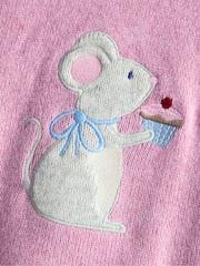 Jojo Maman Bébé Pink Mouse Jumper - Image 3 of 4