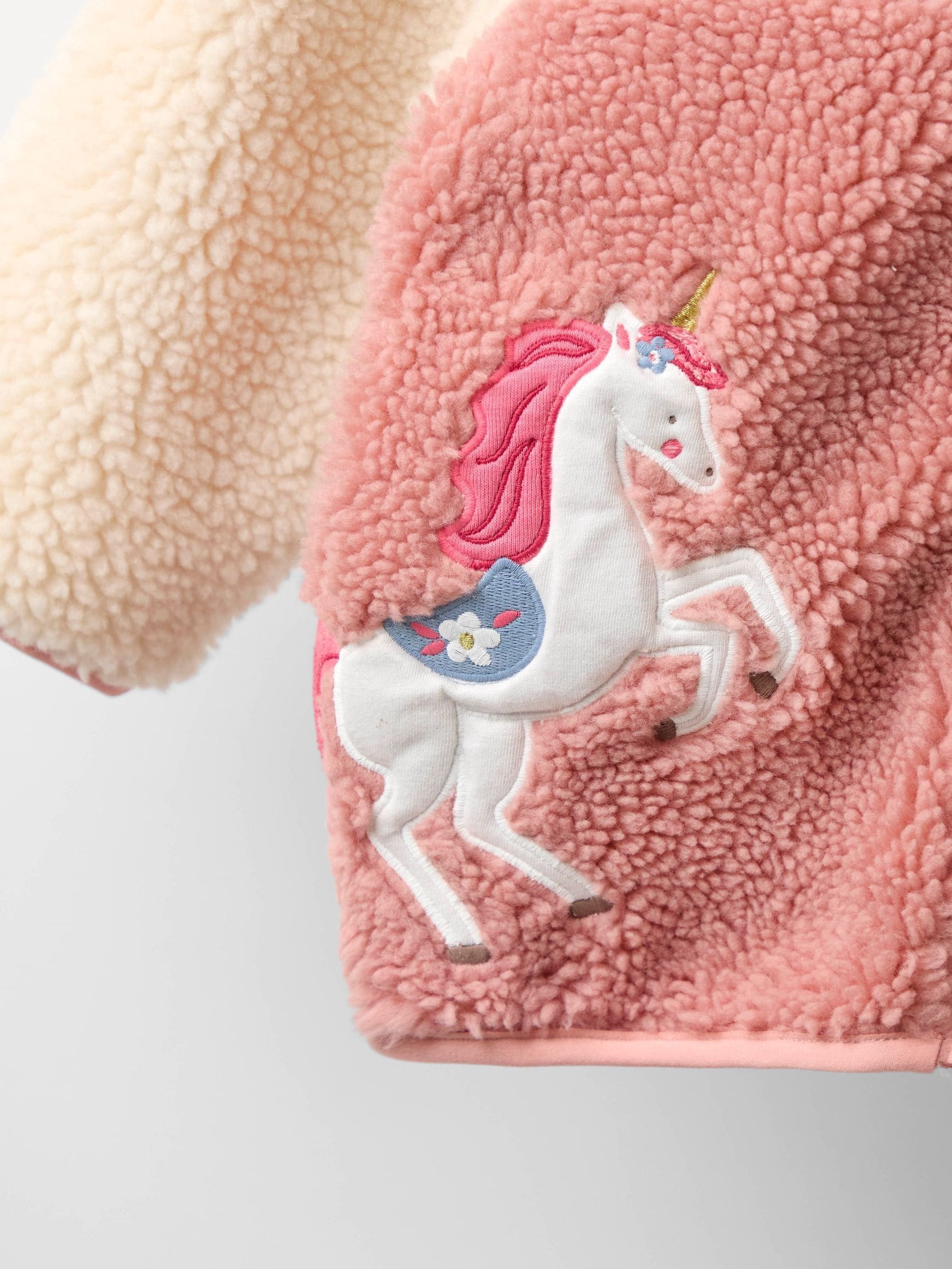 Buy JoJo Maman Bébé Pink Floral Unicorn Fleece Appliqué Reversible