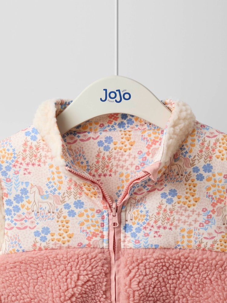 Buy JoJo Maman Bébé Pink Floral Unicorn Fleece Appliqué Reversible