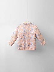 JoJo Maman Bébé Pink Floral Unicorn Fleece Appliqué Reversible Jacket - Image 9 of 9