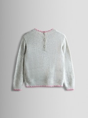JoJo Maman Bébé Natural Crew Neck Appliqué Jumper - Image 2 of 3