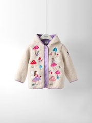 JoJo Maman Bébé Cream Fairy Popper Through Borg Fleece Jacket - Image 1 of 6