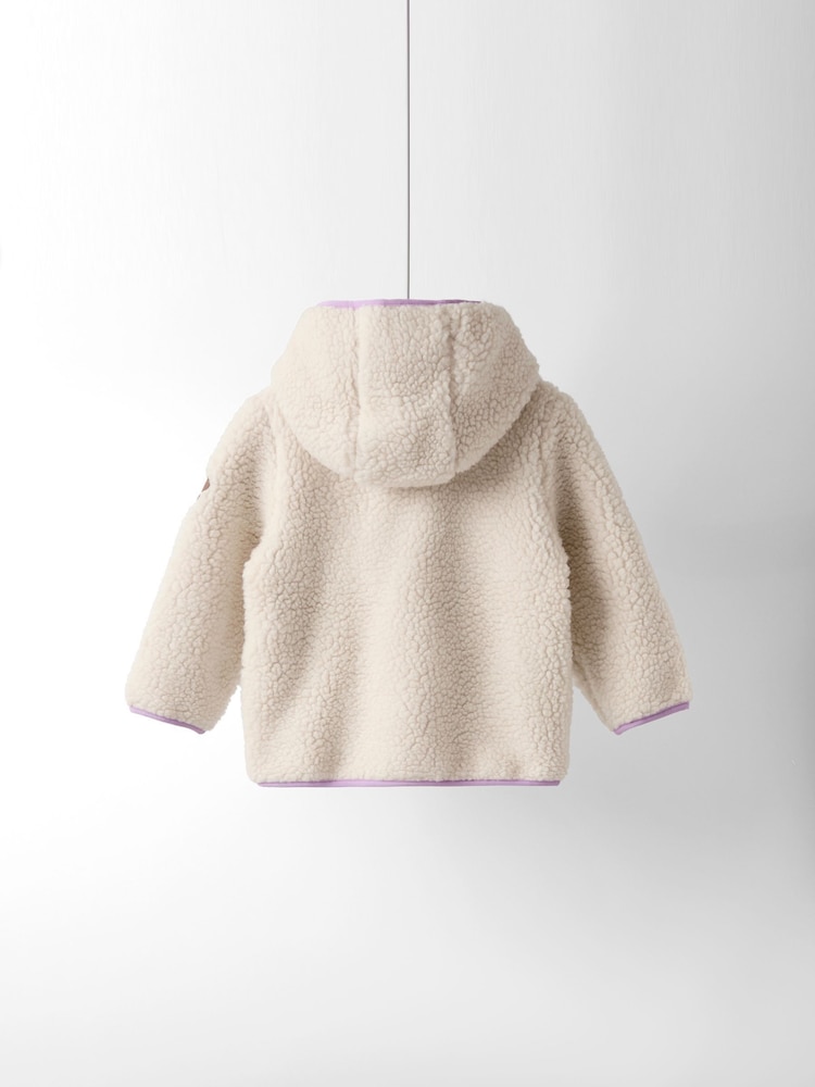 JoJo Maman Bébé Cream Fairy Popper Through Borg Fleece Jacket - Image 2 of 6 JoJo Maman Bébé Cream Fairy Popper Through Borg Fleece Jacket - Image 2 of 6