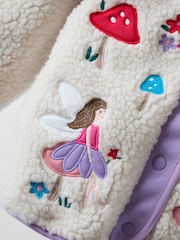 JoJo Maman Bébé Cream Fairy Popper Through Borg Fleece Jacket - Image 4 of 6
