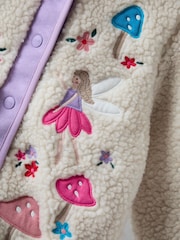 JoJo Maman Bébé Cream Fairy Popper Through Borg Fleece Jacket - Image 5 of 6