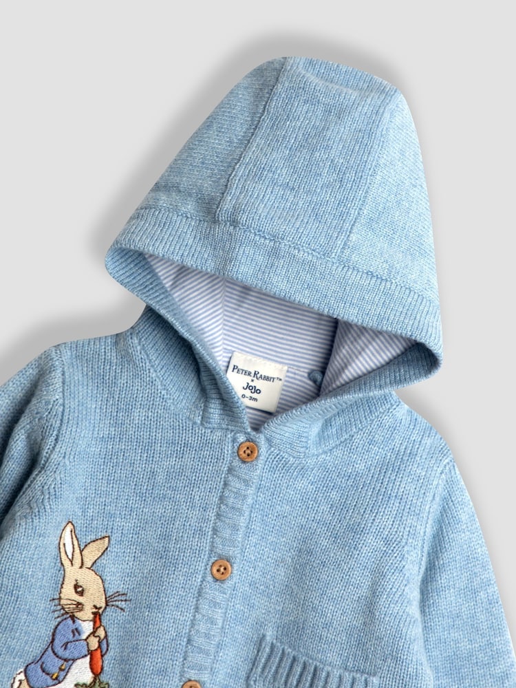 JoJo Maman Bébé Blue Peter Rabbit™ Hooded Cardigan - Image 3 of 3
