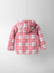 JoJo Maman Bébé Pink Mouse Appliqué Reversible Fleece Jacket - Image 11 of 13