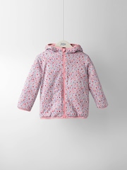 JoJo Maman Bébé Pink Mouse Appliqué Reversible Fleece Jacket - Image 12 of 13