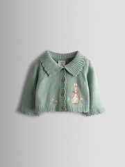 JoJo Maman Bébé Frill Collar Embroidered Cardigan - صورة 1 من 4