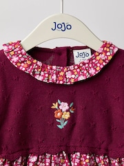 JoJo Maman Bébé Berry Floral Knitted Combo dress - Image 3 of 3
