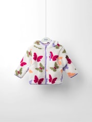 JoJo Maman Bébé Purple Appliqué Reversible Fleece Jacket - Image 1 of 8