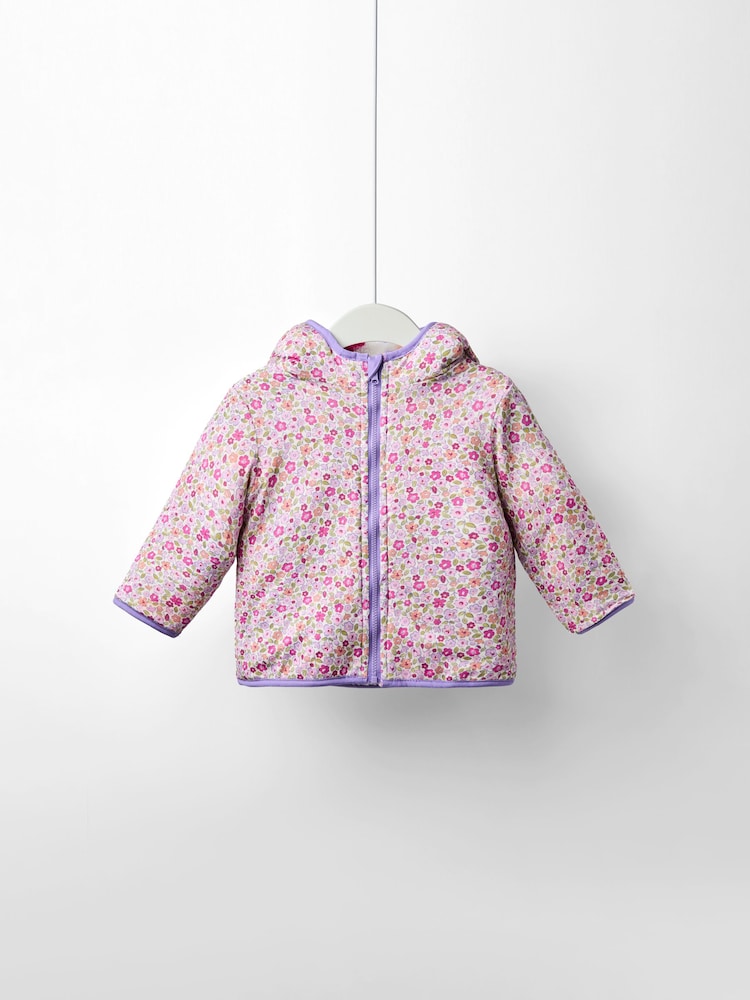 JoJo Maman Bébé Purple Appliqué Reversible Fleece Jacket - Image 2 of 8
