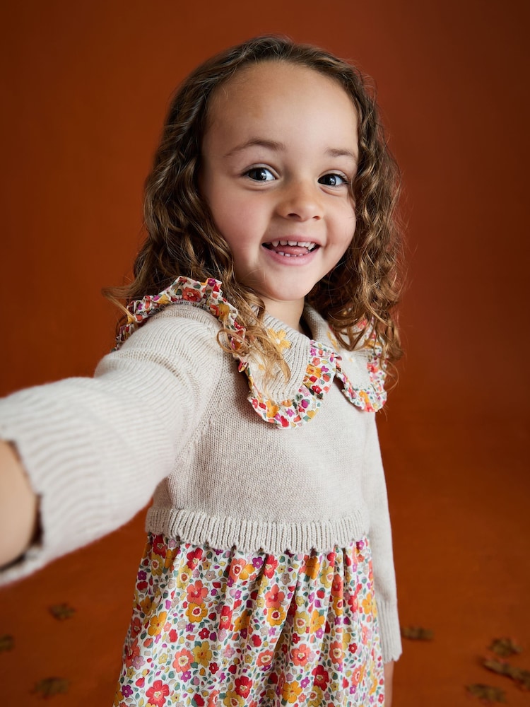 JoJo Maman Bébé Natural Knitted Combo dress - Image 2 of 7
