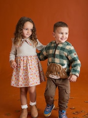 JoJo Maman Bébé Natural Knitted Combo dress - Image 5 of 7