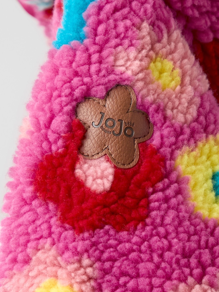 JoJo Maman Bébé Fuschia Pink Flower Hooded Fleece Jacket - Image 6 of 6 JoJo Maman Bébé Fuschia Pink Flower Hooded Fleece Jacket - Image 6 of 6