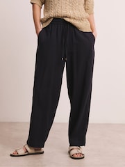 Anthology By JD Williams White 100% Linen Barrel Leg Trousers - Image 1 of 5