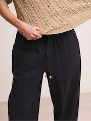 Anthology By JD Williams White 100% Linen Barrel Leg Trousers - Image 3 of 5