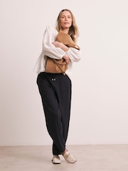 Anthology By JD Williams White 100% Linen Barrel Leg Trousers - Image 5 of 5