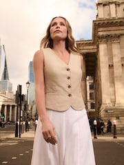Anthology By JD Williams Natural Linen Waistcoat - Image 2 of 5