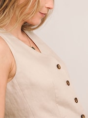 Anthology By JD Williams Natural Linen Waistcoat - Image 4 of 5