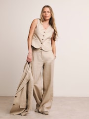 Anthology By JD Williams Natural Linen Waistcoat - Image 5 of 5