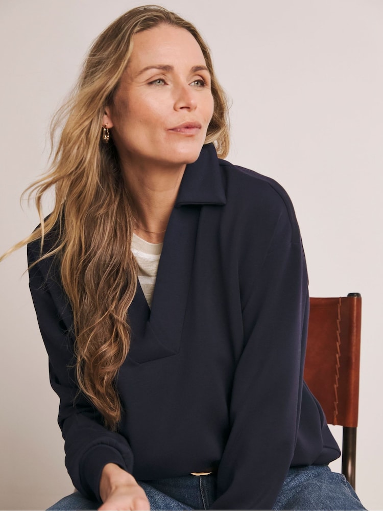 Anthology By JD Williams Blue Modal Collared Sweatshirt - Image 1 of 5