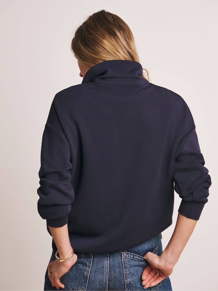 Anthology By JD Williams Blue Modal Collared Sweatshirt - Image 2 of 5 Anthology By JD Williams Blue Modal Collared Sweatshirt - Image 2 of 5