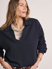 Anthology By JD Williams Blue Modal Collared Sweatshirt - Image 4 of 5