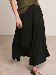 Anthology By JD Williams Black Linen Mix Seam Detail Skirt - Image 2 of 5