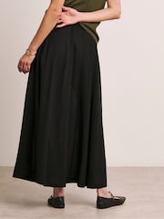 Anthology By JD Williams Black Linen Mix Seam Detail Skirt - Image 3 of 5