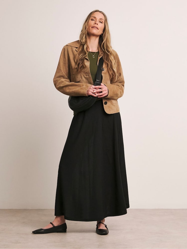 Anthology By JD Williams Black Linen Mix Seam Detail Skirt - Image 5 of 5
