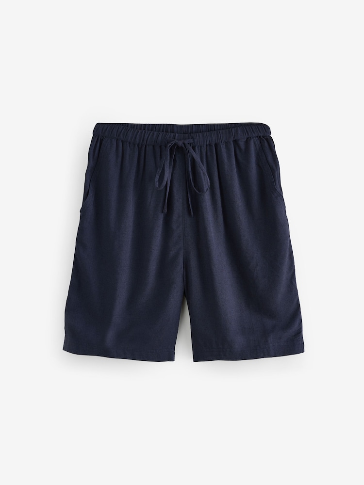 JD Williams Black Linen Mix Knee Length Shorts 2 Pack - Image 2 of 3 JD Williams Black Linen Mix Knee Length Shorts 2 Pack - Image 2 of 3