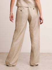 JD Williams Natural Anthology By JD Williams Wide Leg Linen Trousers - Image 2 of 5