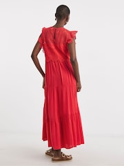 JD Williams Pink Broderie 2 In 1 Maxi Dress - Image 2 of 4
