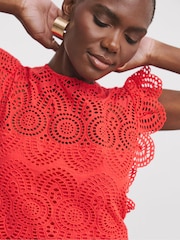 JD Williams Pink Broderie 2 In 1 Maxi Dress - Image 4 of 4